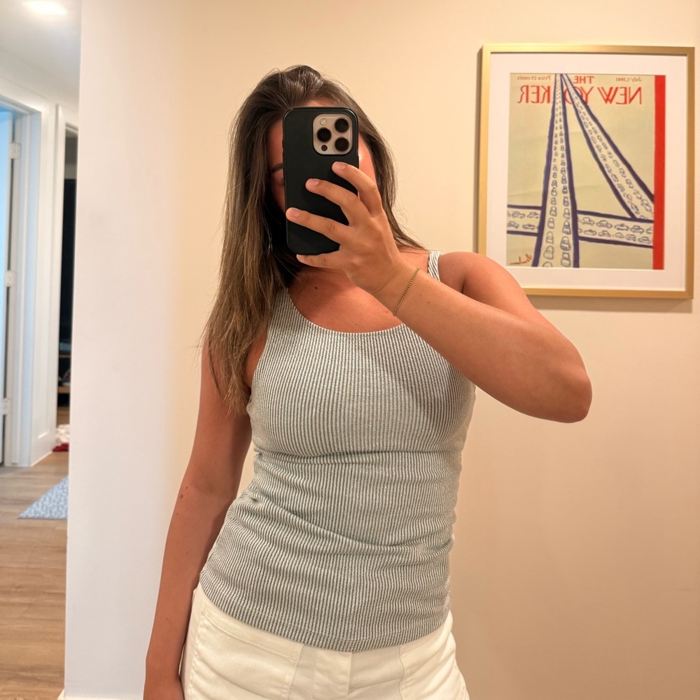 Zara Light Gray Ribbed Tank Top